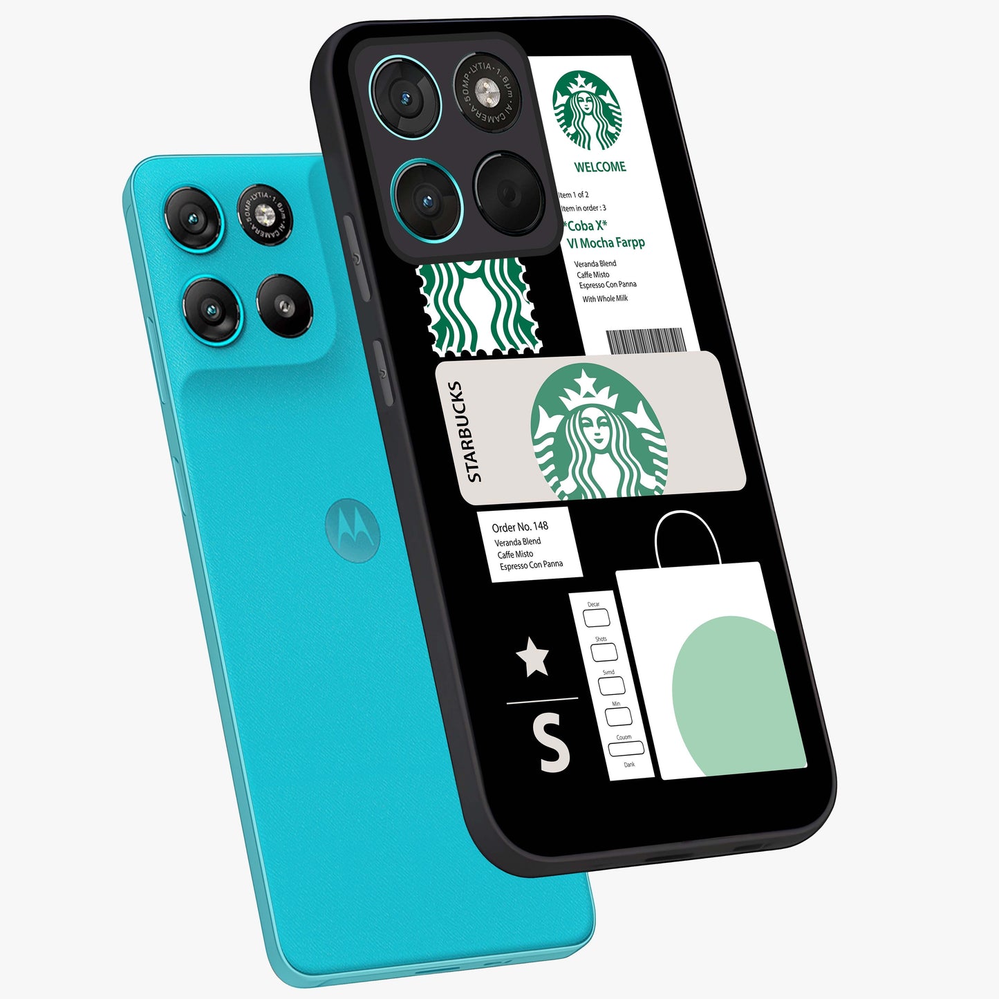 Starbucks Mocha Glass Case displayed in angled mockup highlighting stylish mocha themed design with cozy café aesthetic.