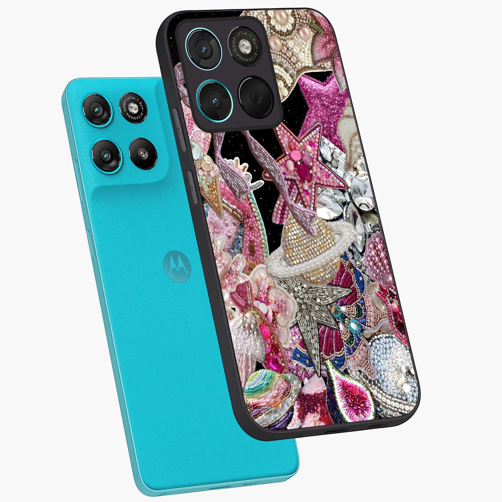 Starlit Jewel Dream Glass Case displayed in angled mockup highlighting glowing celestial jewel design with dreamy aesthetic.