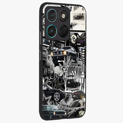 Aesthetic Dark Love Glass Case upright view showcasing dramatic romantic artwork with modern aesthetic style.
