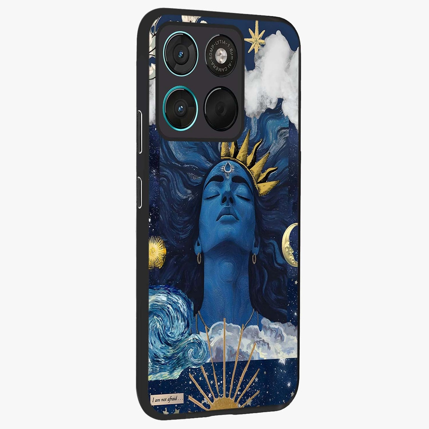 Aesthetic Lord Shiva Glass Case upright view showcasing powerful Lord Shiva artwork with devotional theme.