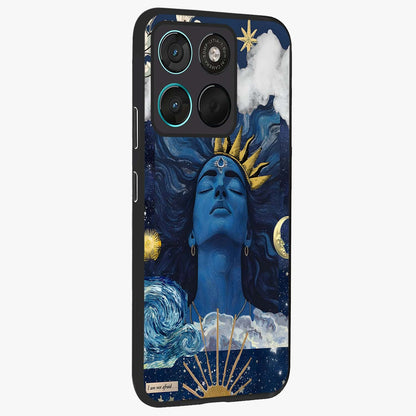 Aesthetic Lord Shiva Glass Case upright view showcasing powerful Lord Shiva artwork with devotional theme.