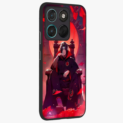 Blood Moon Sovereign Glass Case upright view showcasing powerful moon inspired artwork with cosmic aesthetic style.