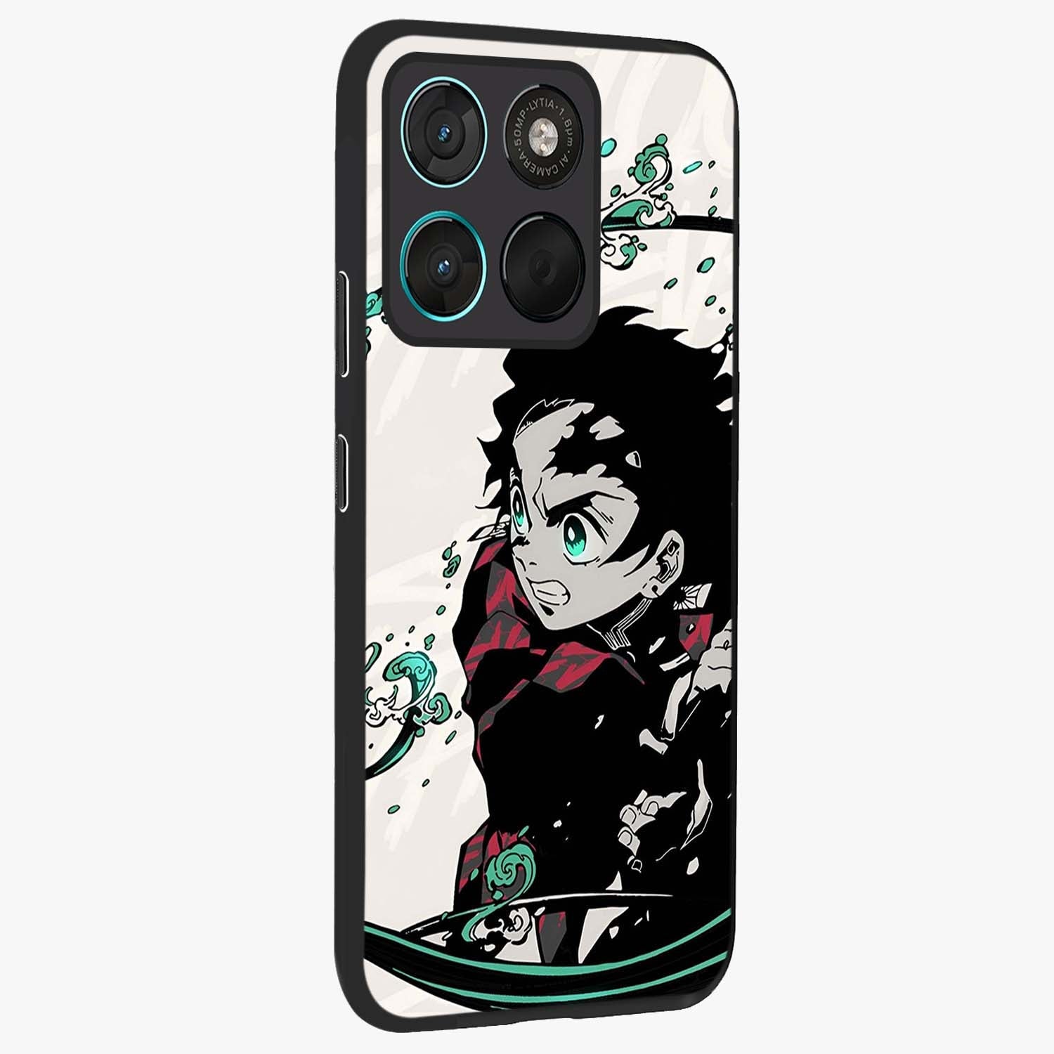 Demon Slayer Glass Case upright view showcasing powerful anime artwork with intense warrior theme.