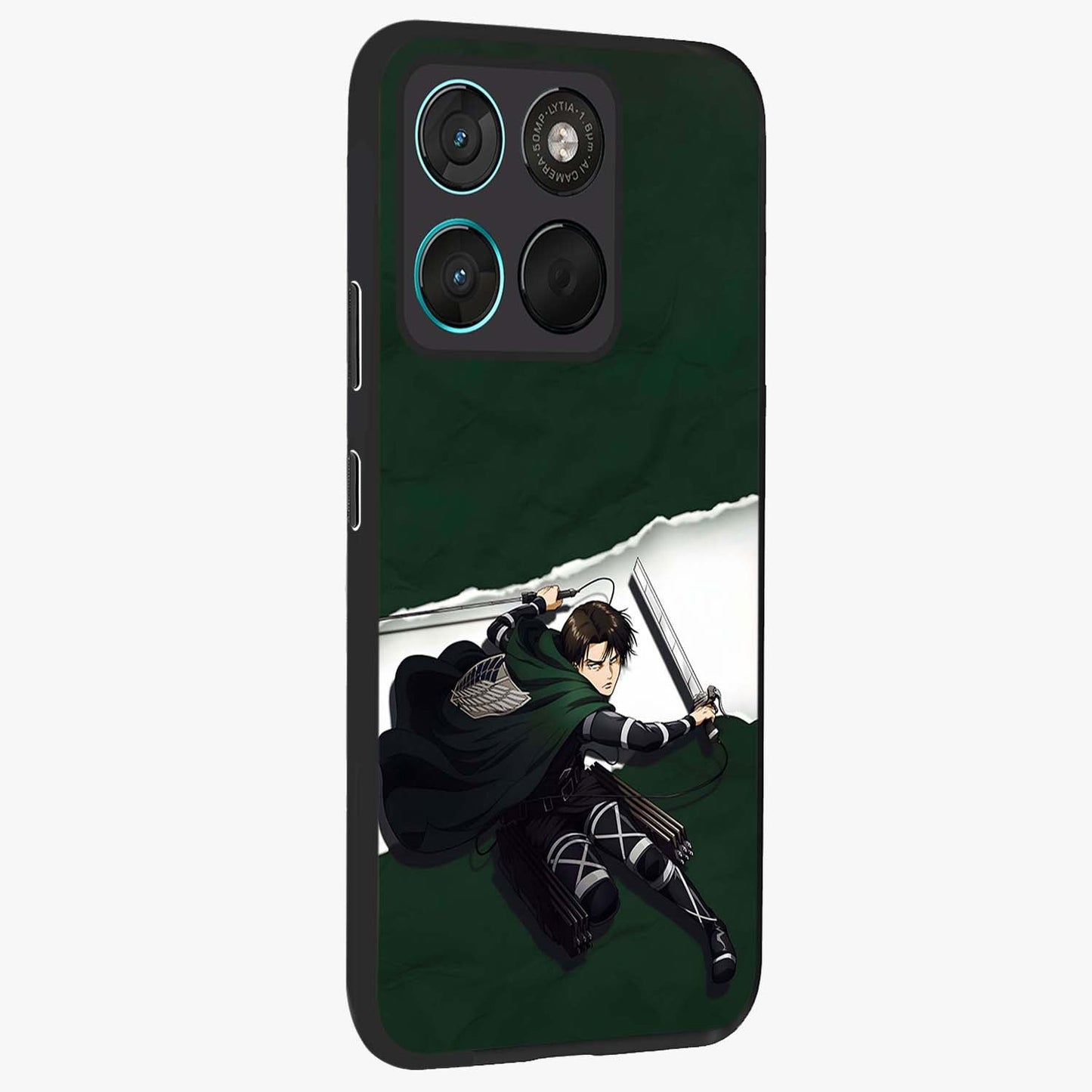 Emerald War Vanguard Glass Case upright view showcasing dramatic warrior artwork with bold fantasy theme.