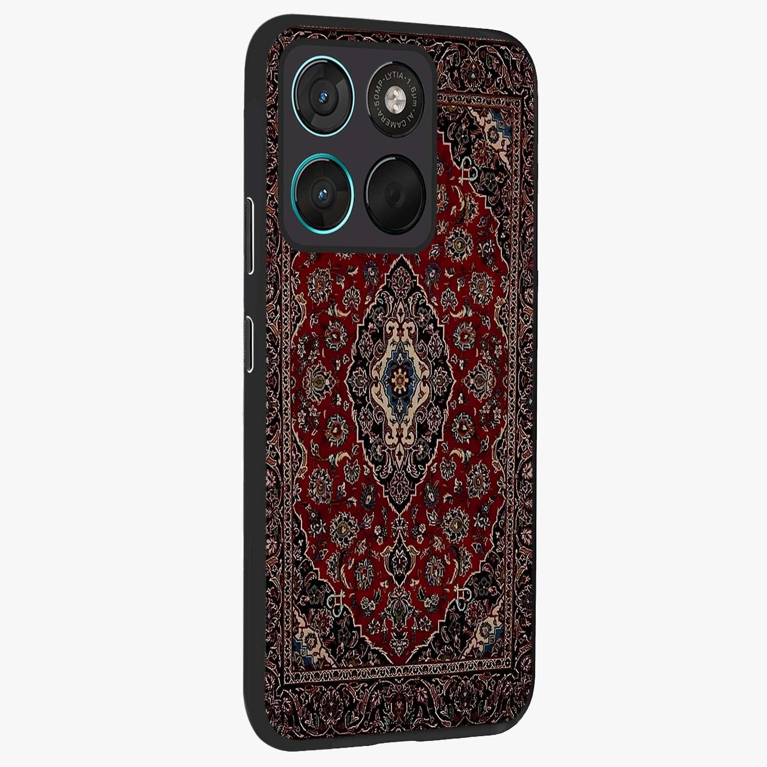 Heritage Carpet Royale Glass Case upright view showcasing detailed ornamental artwork with luxurious traditional theme.