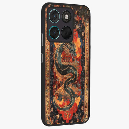 Inferno Dragon Soul Glass Case upright view showcasing intense dragon artwork with fantasy fire theme.