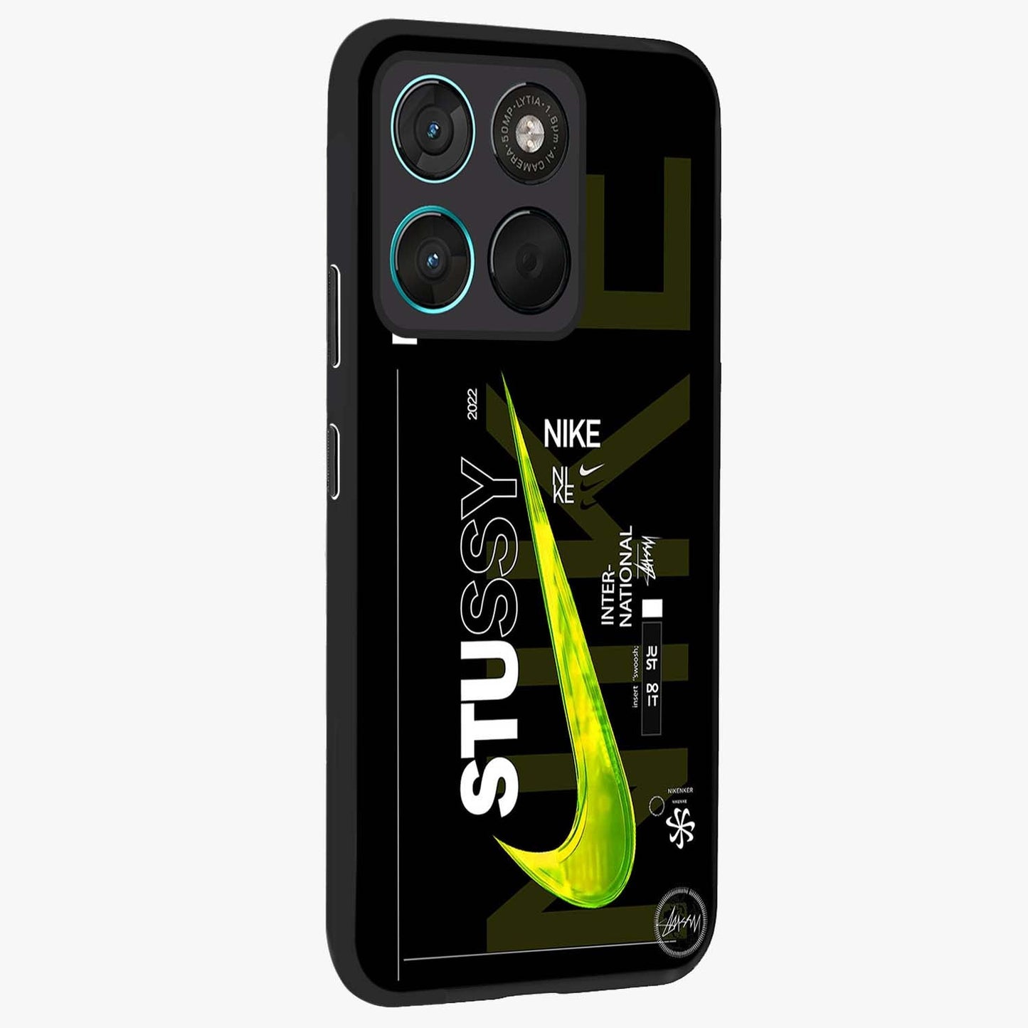 Neon Street Edition Glass Case upright view showcasing colorful neon artwork with modern street culture theme.