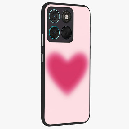 Pink Aura Heart Glass Case upright view showcasing romantic heart artwork with soft pastel theme.