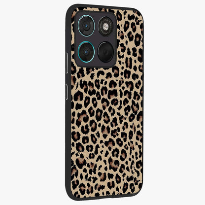 Savage Chic Pattern Glass Case upright view showcasing trendy decorative artwork with edgy fashion theme.