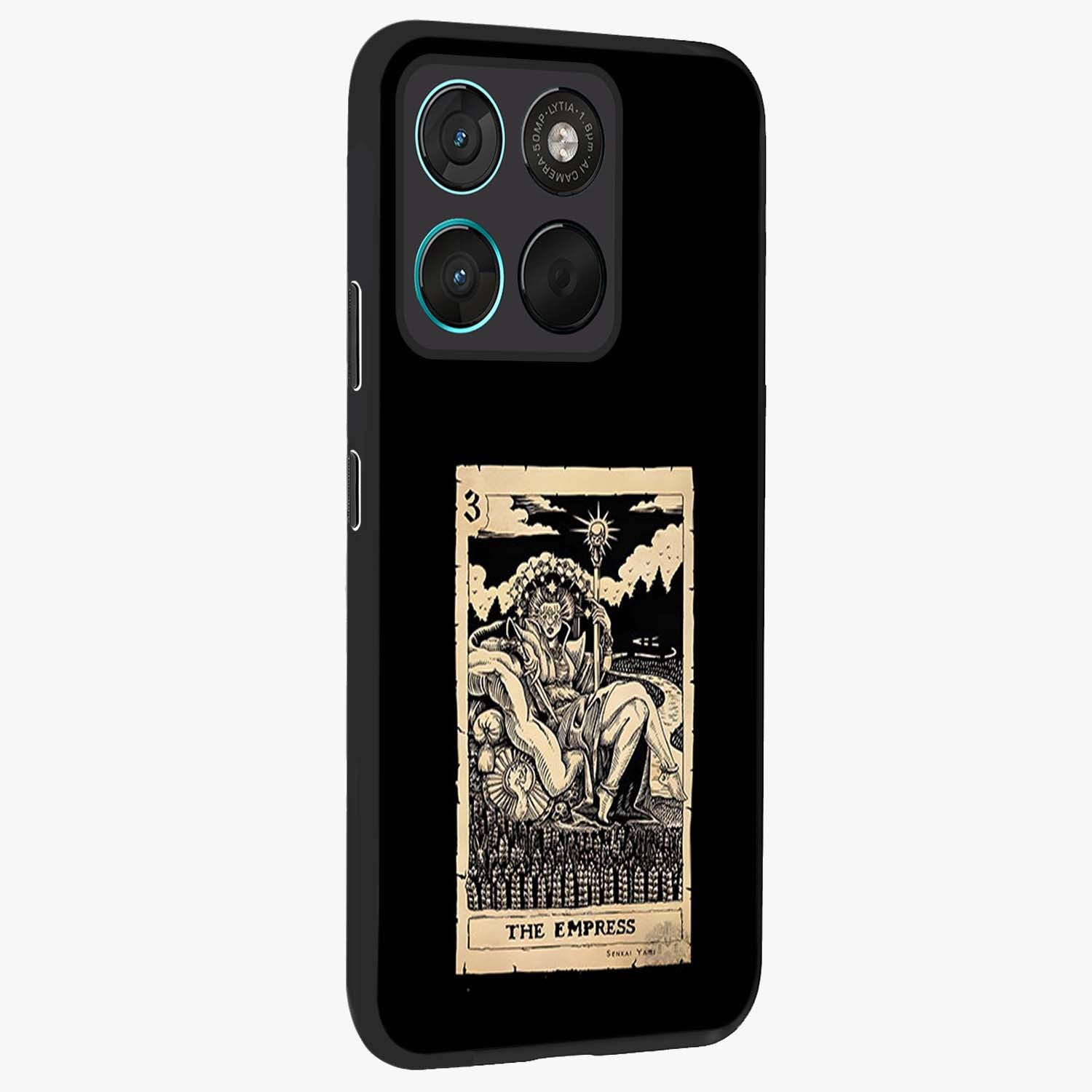 The Empress Glass Case upright view showcasing powerful empress themed artwork with luxurious artistic theme.