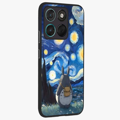 Totoro In Van Gogh Art Glass Case upright view showcasing creative character artwork with painterly artistic theme.