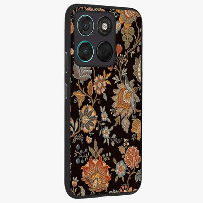 Vintage Floral Dream Glass Case upright view showcasing delicate floral artwork with timeless vintage theme.