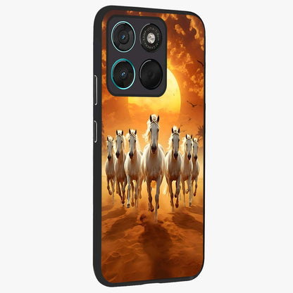 Wild Sunset Majesty Glass Case upright view showcasing dramatic sunset artwork with bold nature theme.