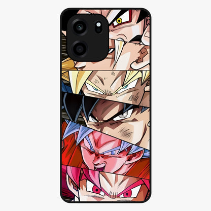 Anime Character Glass Case showing flat back view with vibrant anime artwork and glossy glass finish.