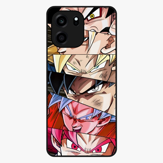Anime Character Glass Case showing flat back view with vibrant anime artwork and glossy glass finish.