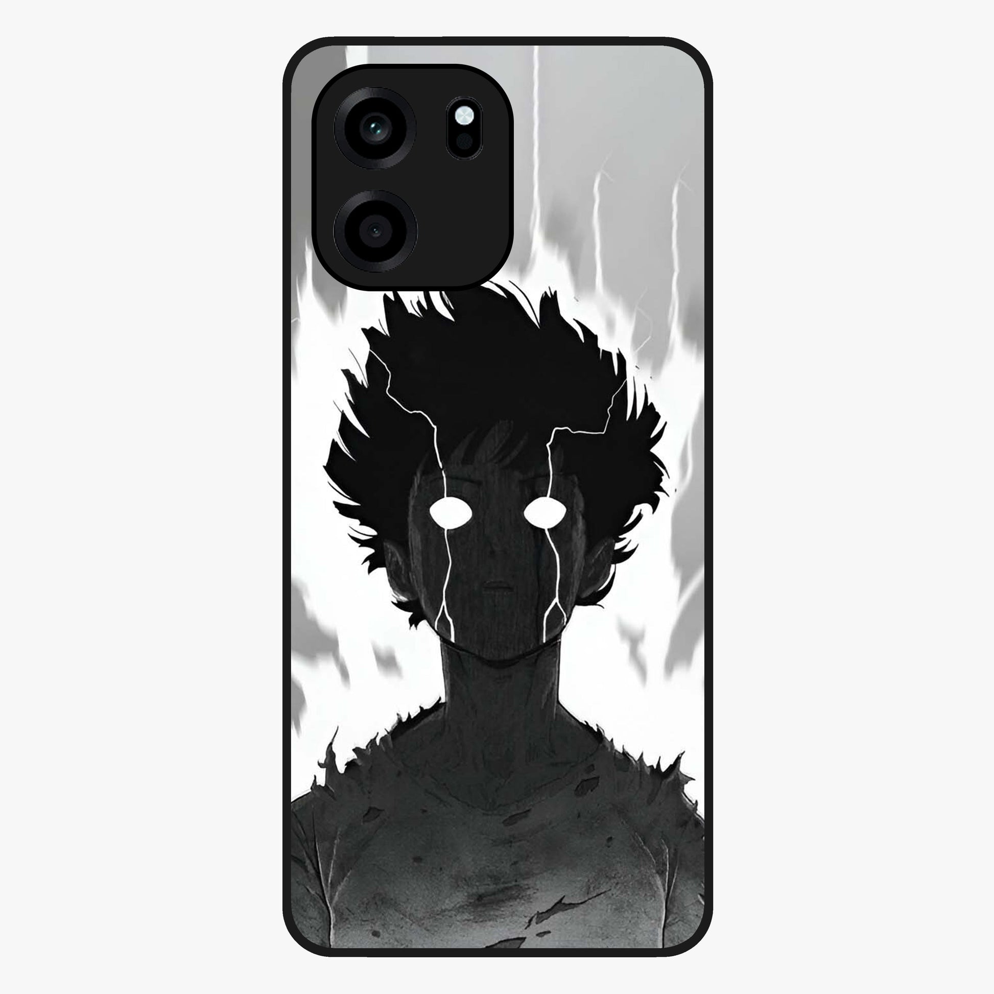 Awakened Inner Rage Glass Case showing flat back view with intense artistic artwork and glossy glass finish.