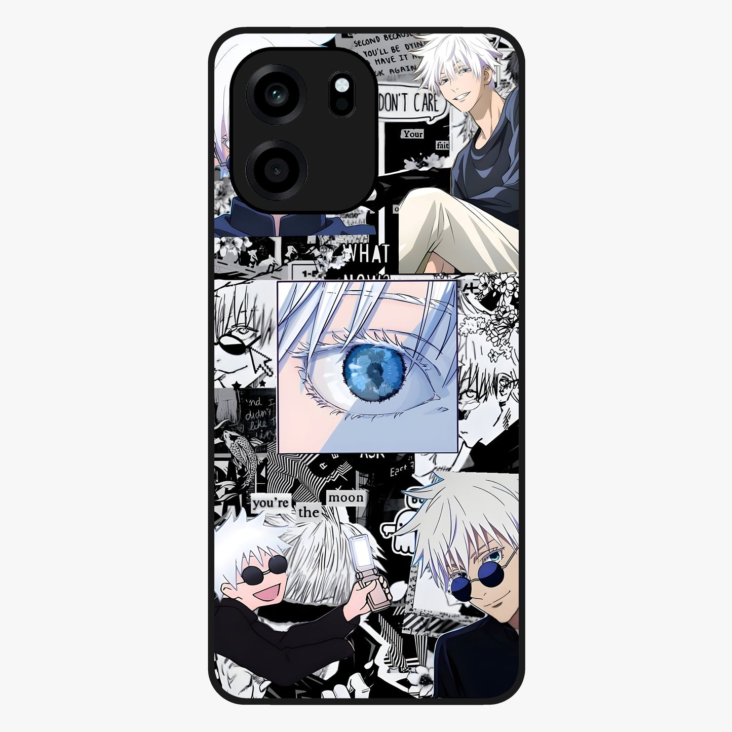Infinity Sorcerer Chaos Glass Case showing flat back view with mystical sorcerer themed artwork and glossy glass finish.