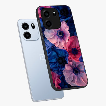 Flower Paper Art Pattern Glass Case displayed in angled mockup highlighting layered paper flower design with artistic aesthetic.