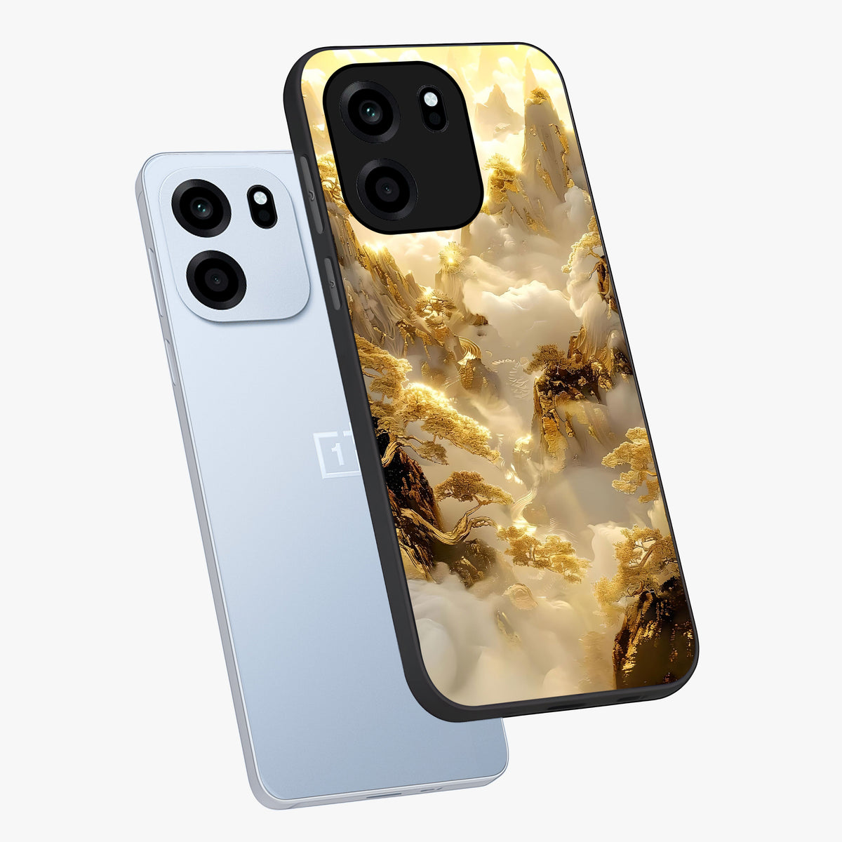 Gates Of Illumination Glass Case displayed in angled mockup highlighting radiant portal inspired design with fantasy aesthetic.