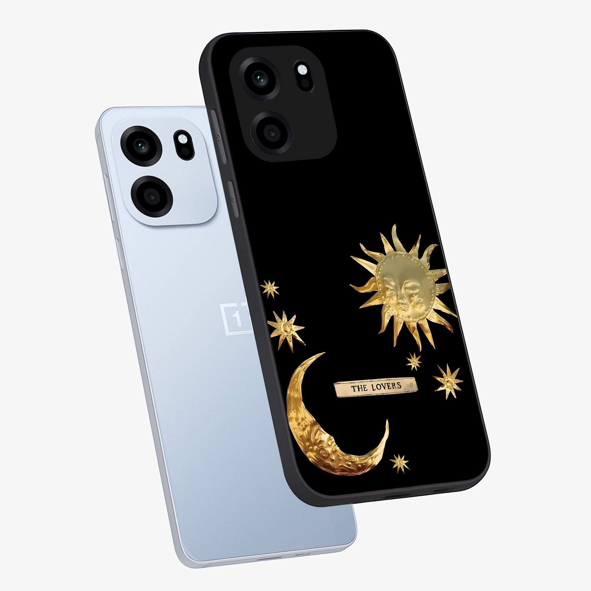 Gold Sun Blush Glass Case displayed in angled mockup highlighting radiant sun design with warm golden aesthetic.