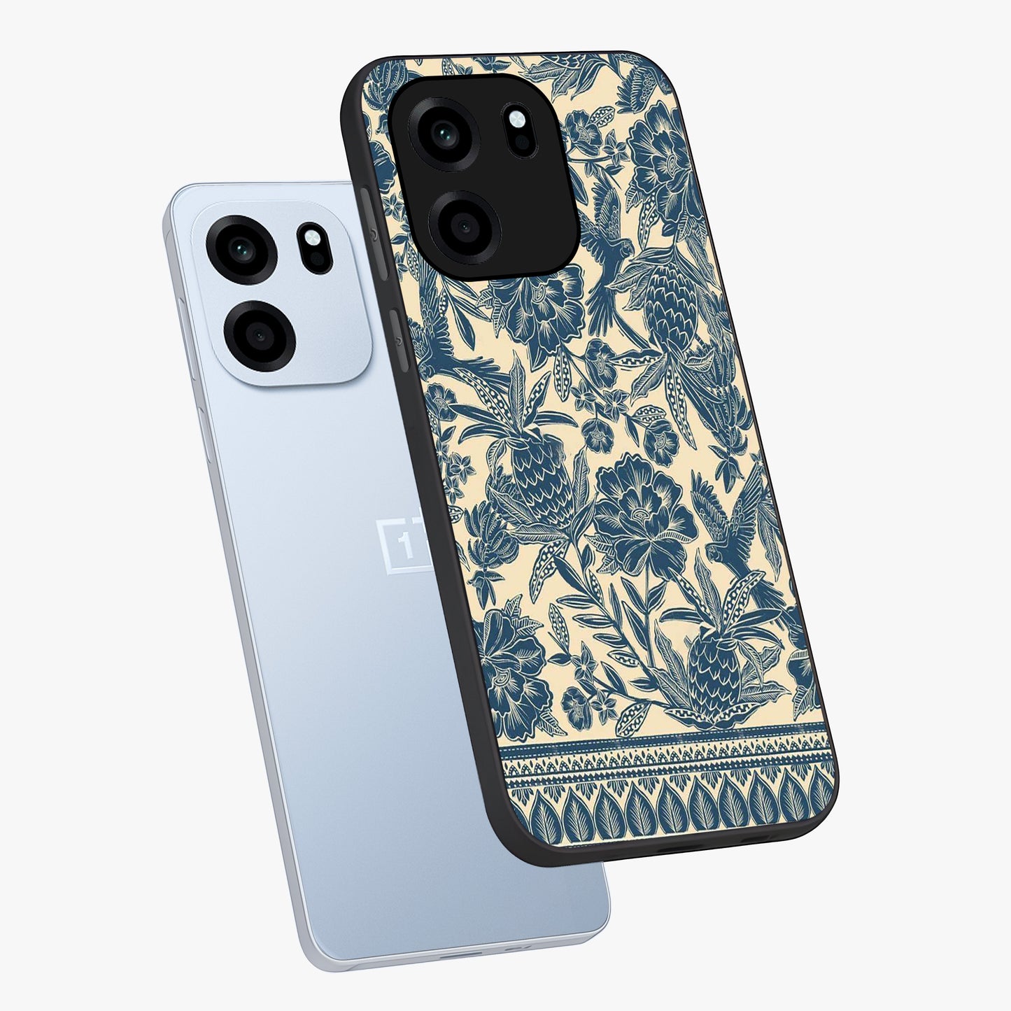 Heirloom Wild Bloom Glass Case displayed in angled mockup highlighting botanical bloom design with classic aesthetic style.