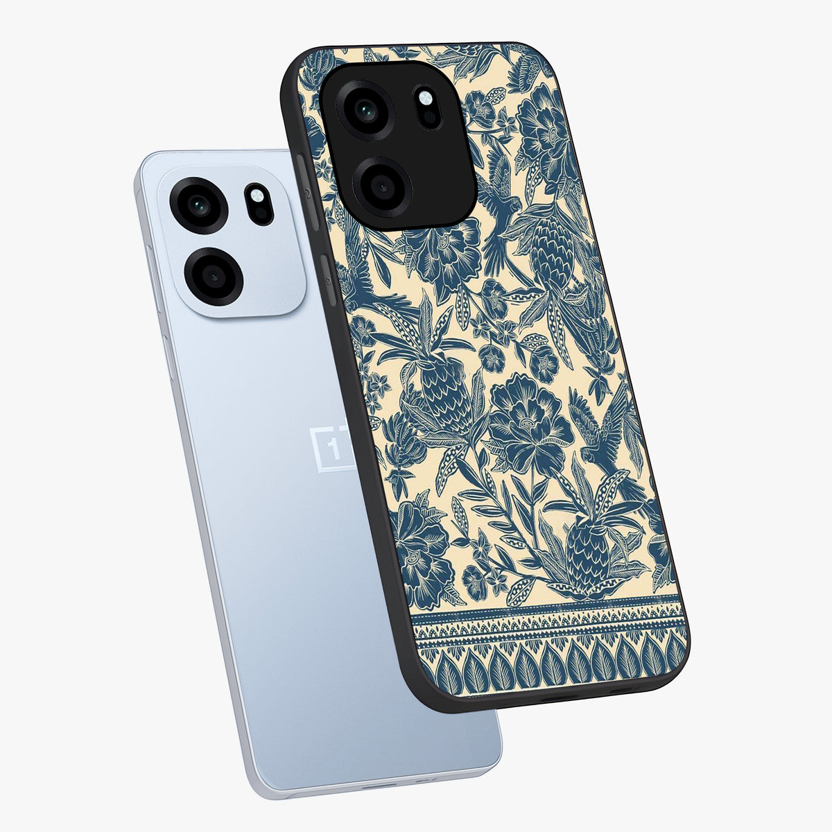 Heirloom Wild Bloom Glass Case displayed in angled mockup highlighting botanical bloom design with classic aesthetic style.