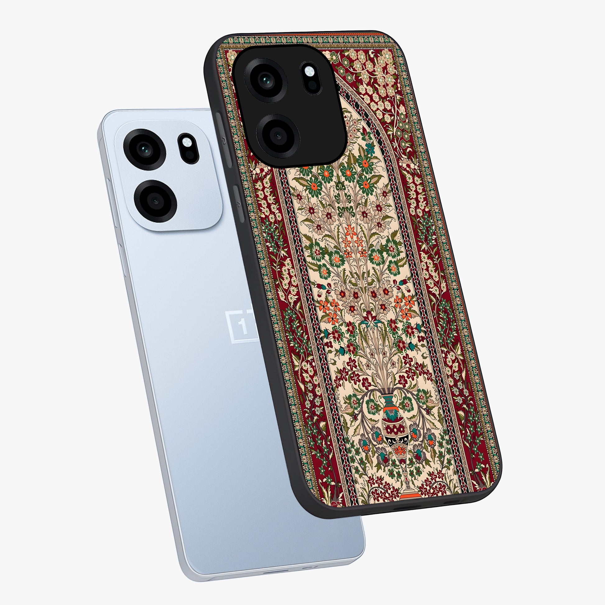 Persian Inspired Glass Case displayed in angled mockup highlighting intricate traditional design with elegant cultural aesthetic.