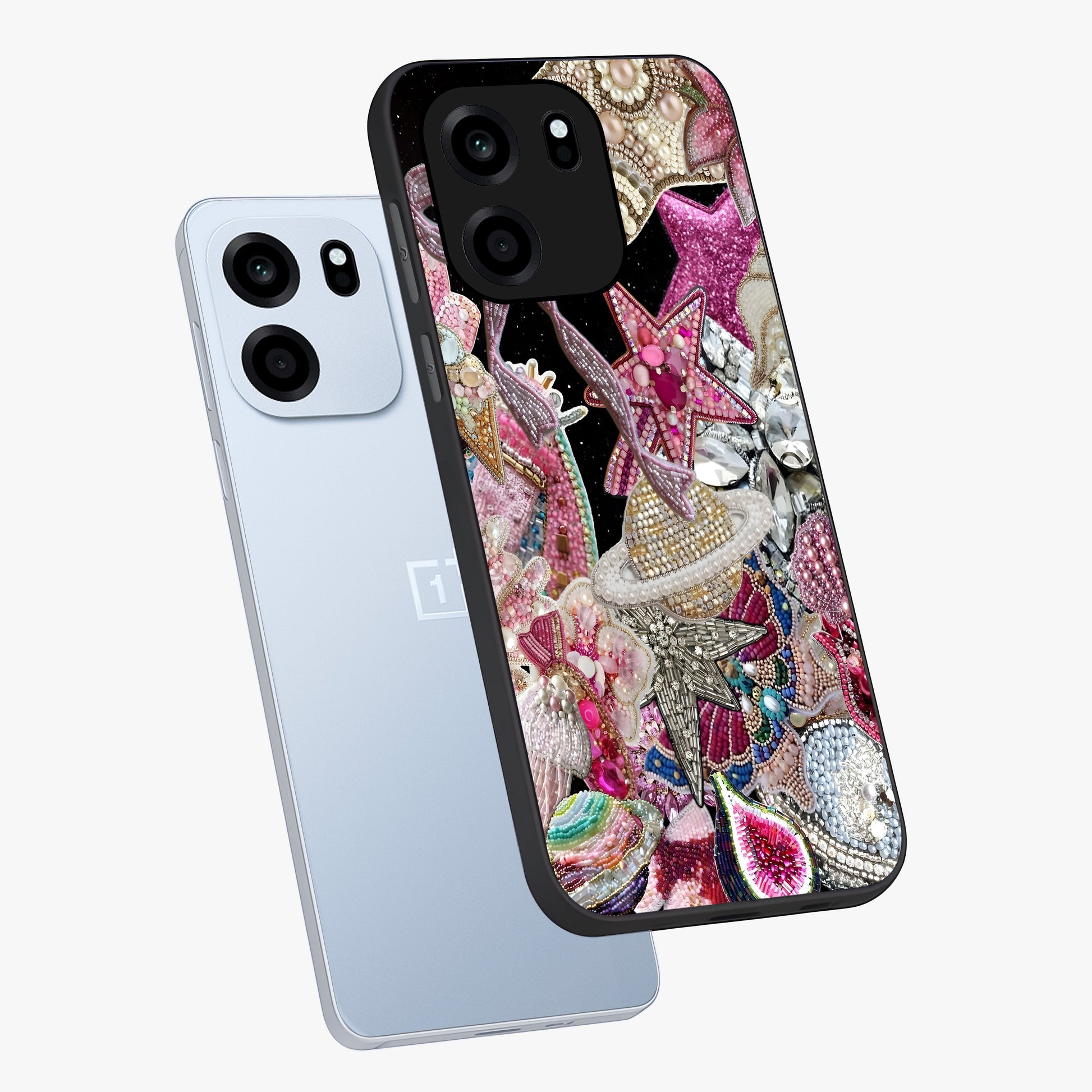 Starlit Jewel Dream Glass Case displayed in angled mockup highlighting glowing celestial jewel design with dreamy aesthetic.