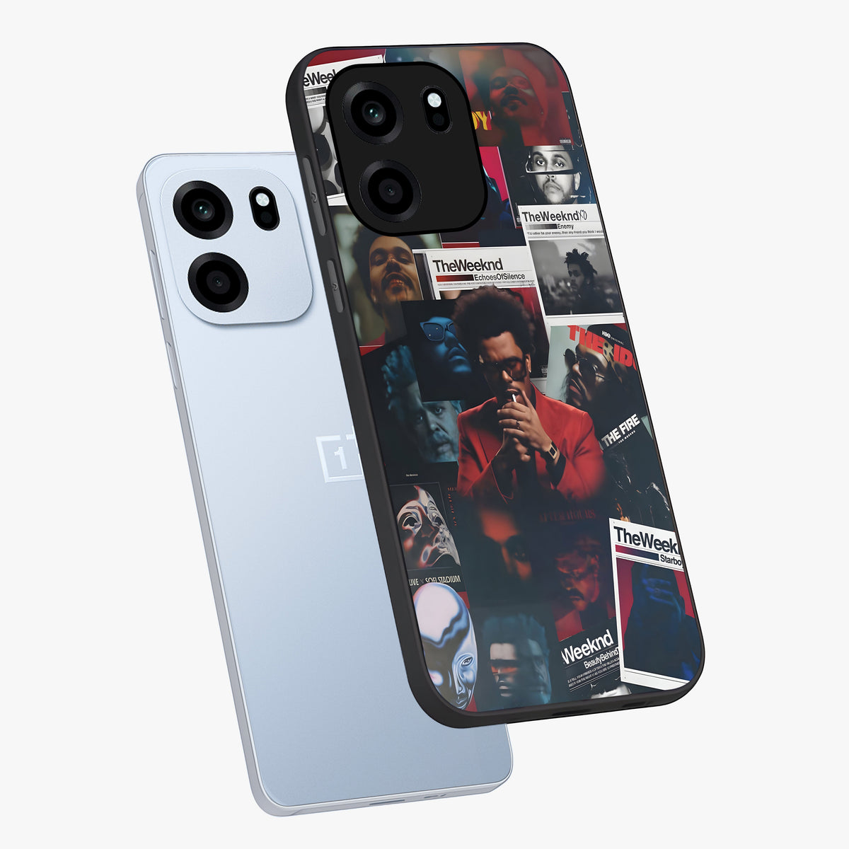 The Weeknd Glass Case displayed in angled mockup highlighting stylish pop culture inspired design with modern aesthetic.