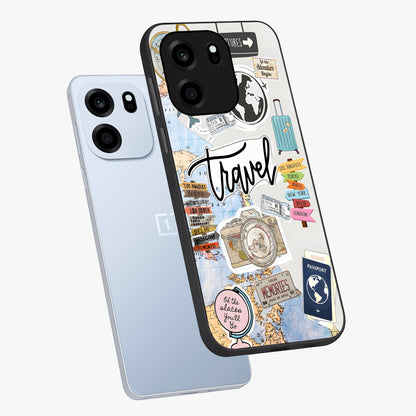 Wanderlust Journal Glass Case displayed in angled mockup highlighting adventure themed design with aesthetic travel vibe.