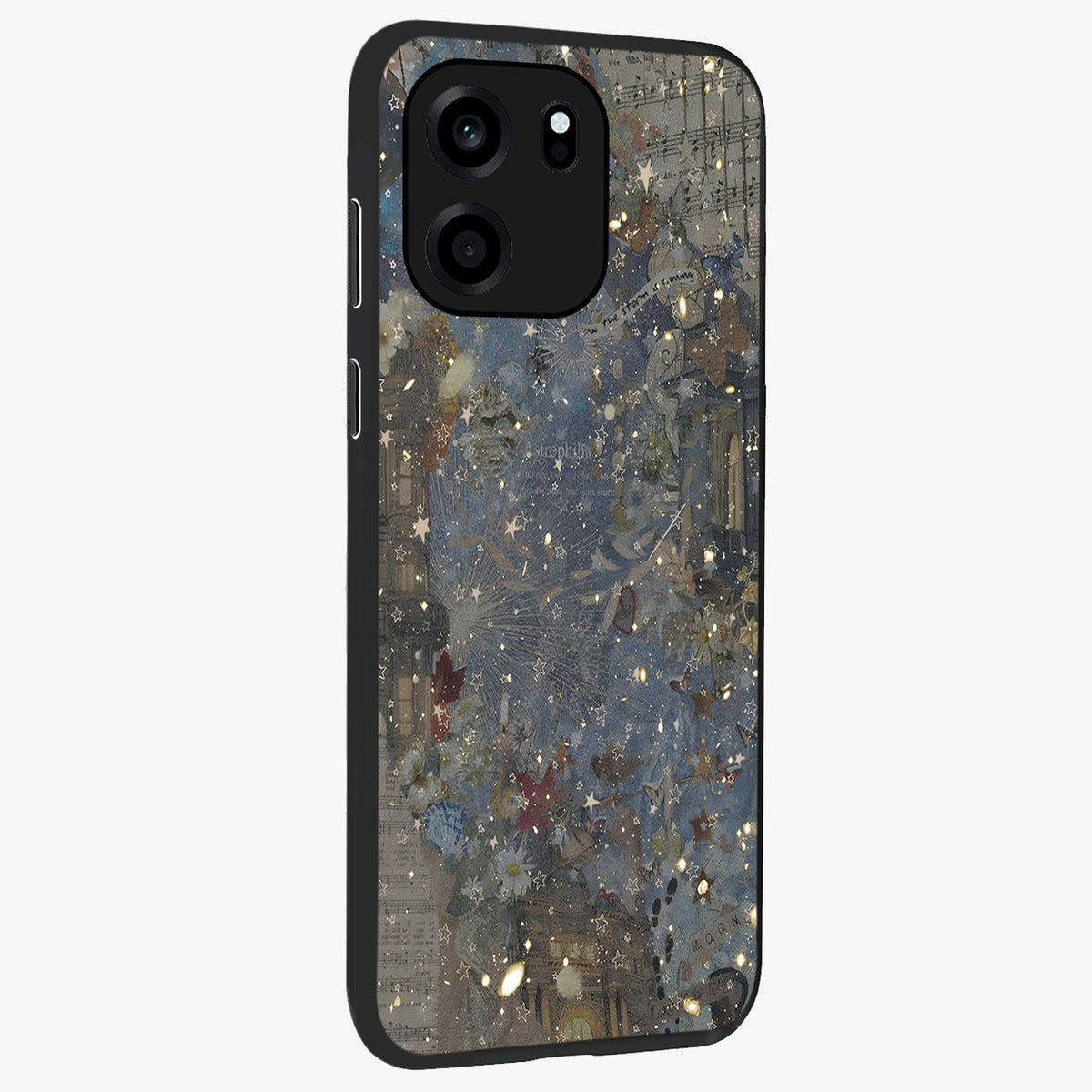 Aesthetic Astrolophia Glass Case upright view showcasing soft aesthetic theme with stylish modern look.