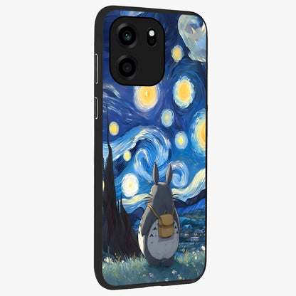 Totoro In Van Gogh Art Glass Case upright view showcasing creative character artwork with painterly artistic theme.