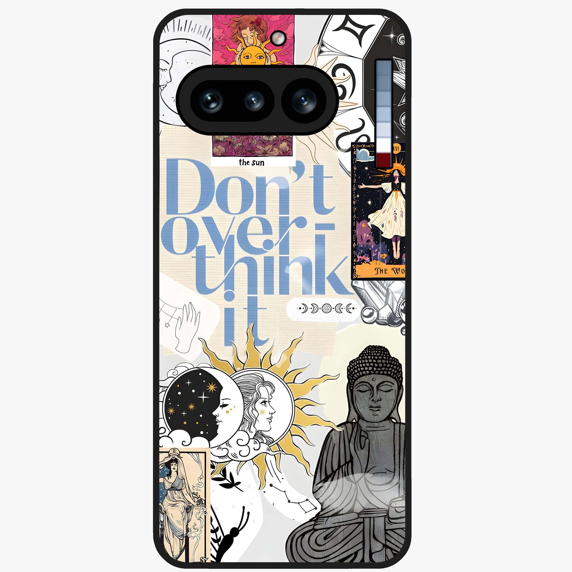 Ethereal Thoughts Glass Case showing flat back view with dreamy artistic artwork and glossy glass finish.