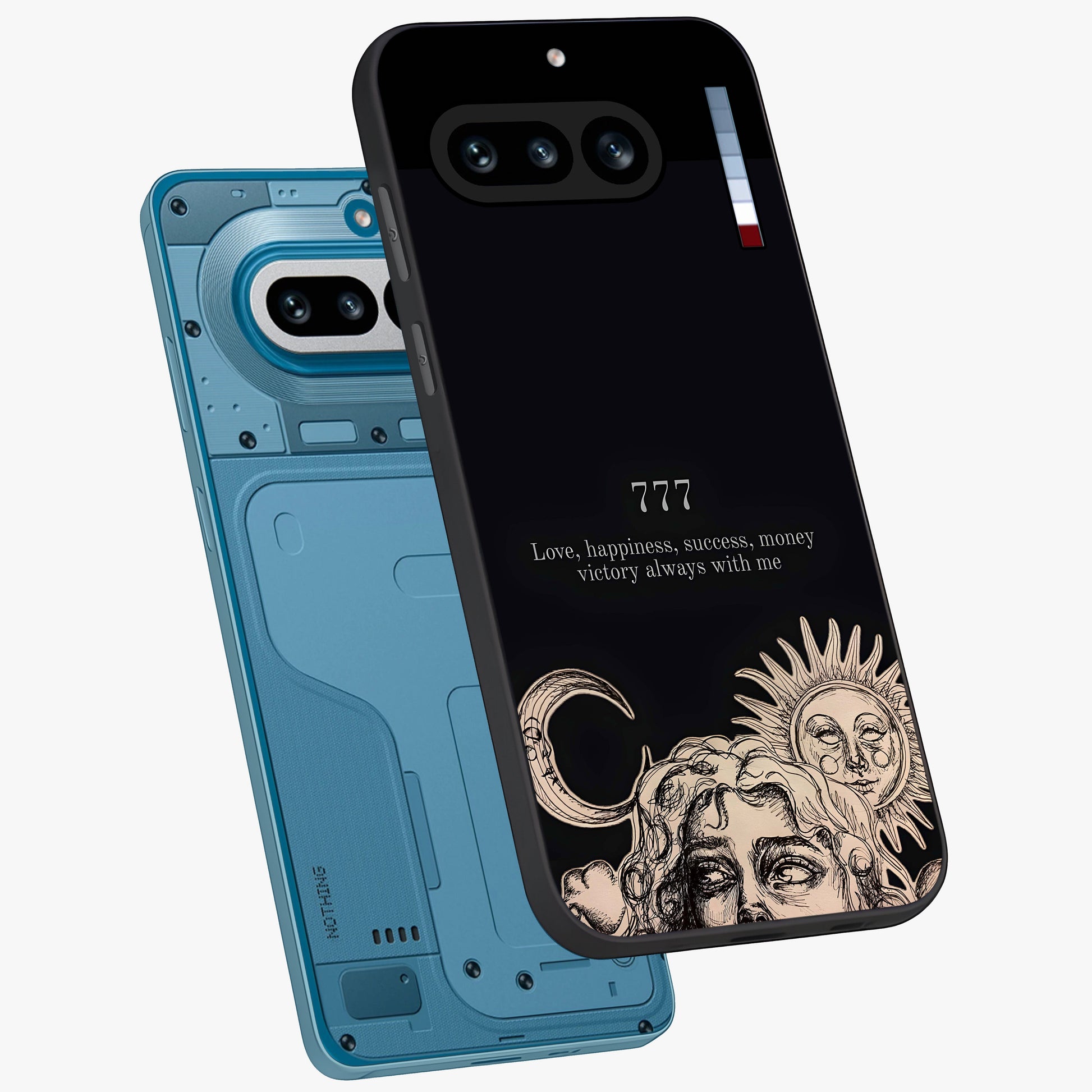 Mystic Victory Aura Glass Case displayed in angled mockup highlighting energetic aura design with bold mystical aesthetic.