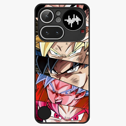 Anime Character Glass Case showing flat back view with vibrant anime artwork and glossy glass finish.