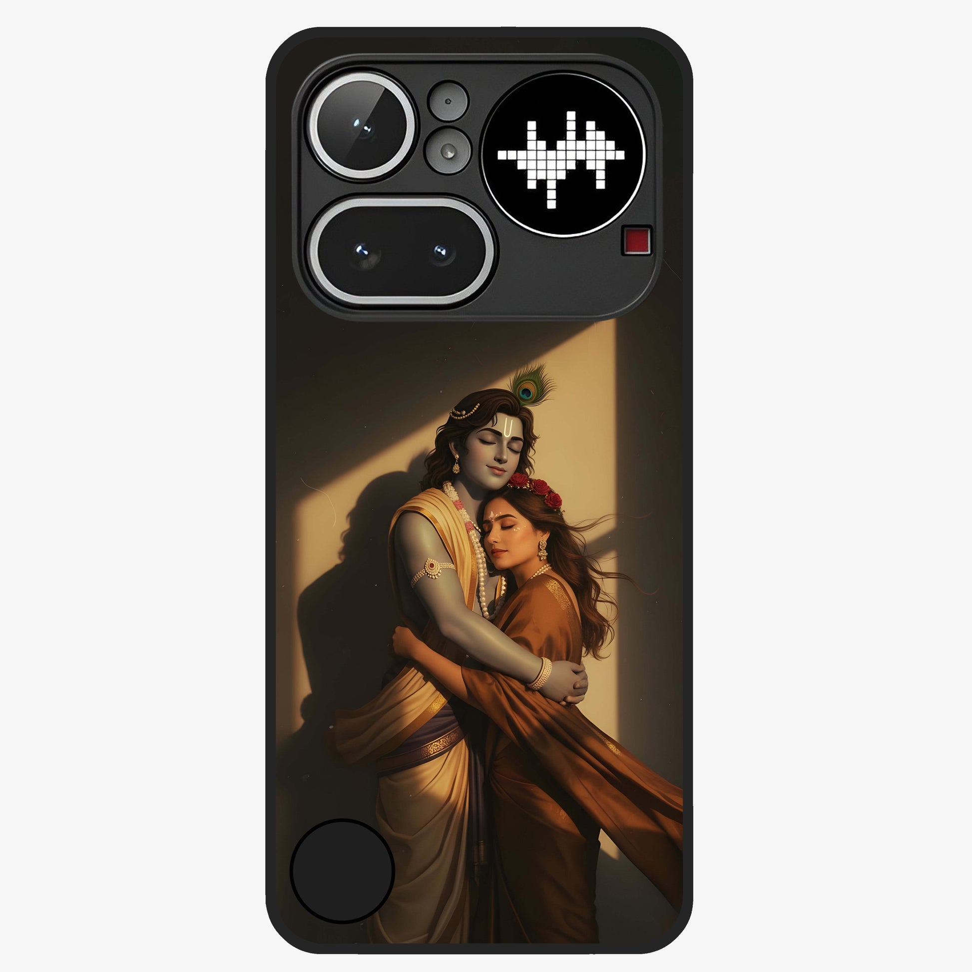 Divine Eternal Love Glass Case showing flat back view with spiritual love themed artwork and glossy glass finish.