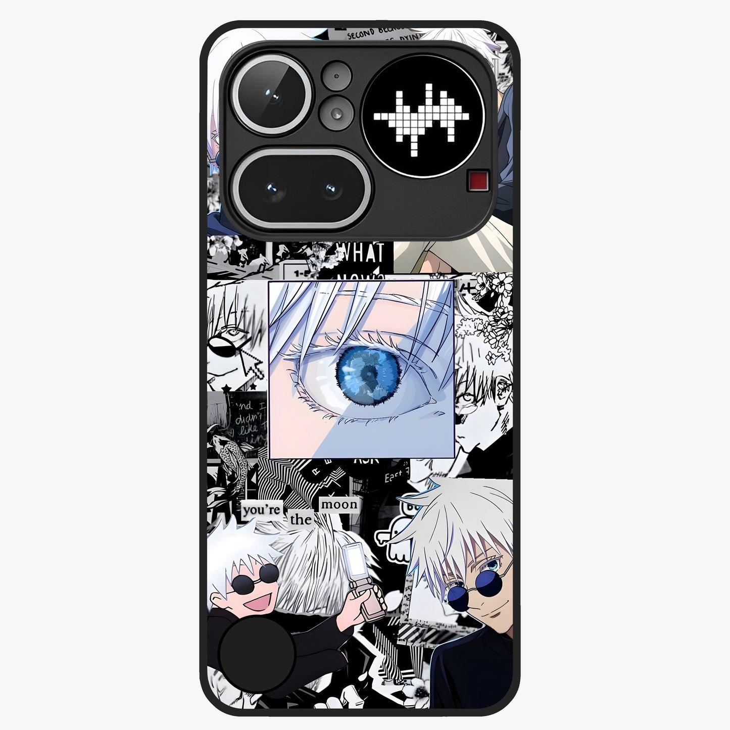 Infinity Sorcerer Chaos Glass Case showing flat back view with mystical sorcerer themed artwork and glossy glass finish.