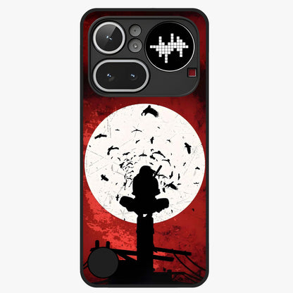 Itachi Limited Edition Naruto Anime Glass Case showing flat back view with iconic anime character artwork and glossy glass finish.