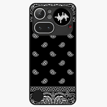 Retro Rebel Threads Glass Case showing flat back view with vintage street style artwork and glossy glass finish.