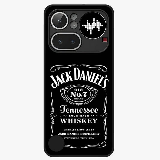Vintage Whiskey Heritage Glass Case showing flat back view with classic whiskey inspired artwork and glossy glass finish.