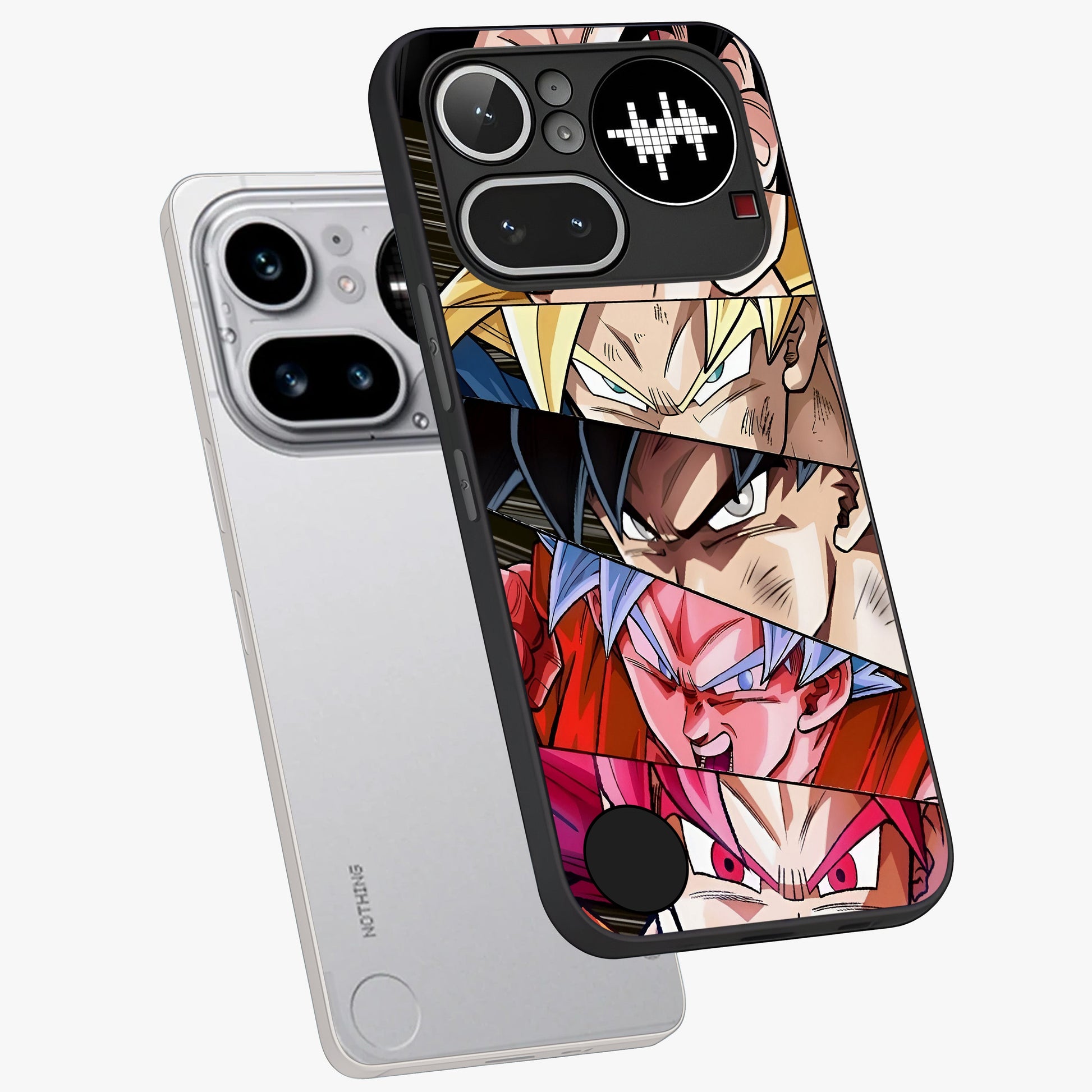 Anime Character Glass Case displayed in angled mockup highlighting colorful anime character illustration.
