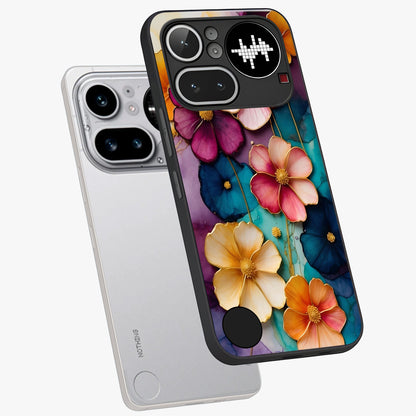 Artlyn Grace Flower Pattern Glass Case displayed in angled mockup highlighting delicate flower pattern design and smooth glass surface.