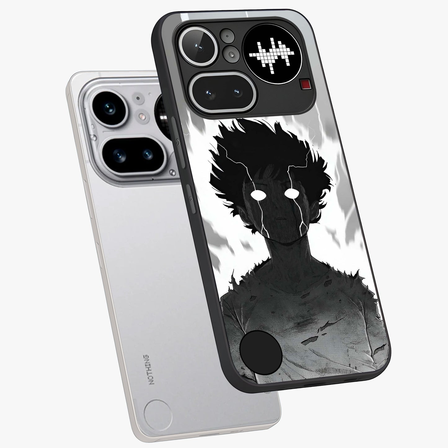 Awakened Inner Rage Glass Case displayed in angled mockup highlighting powerful graphic design and bold artistic theme.