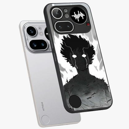 Awakened Inner Rage Glass Case displayed in angled mockup highlighting powerful graphic design and bold artistic theme.