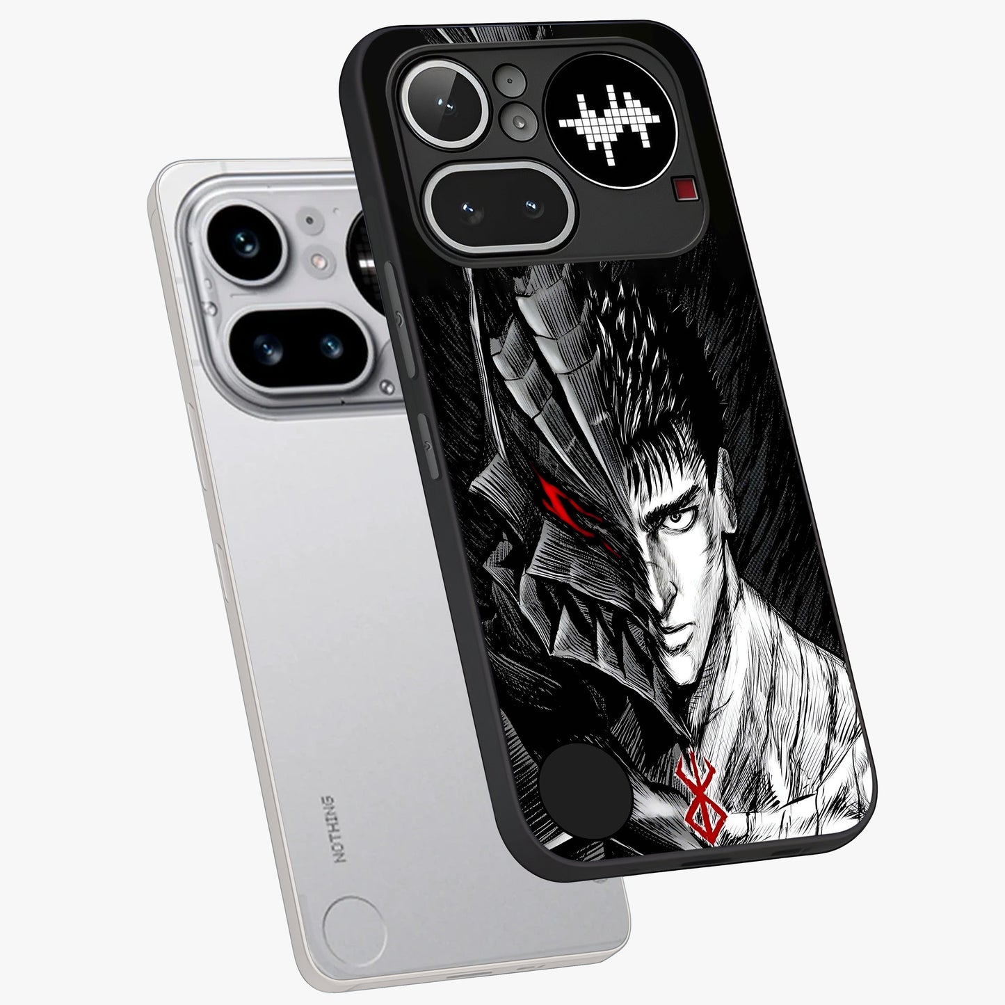 Berserker Blood Oath Glass Case displayed in angled mockup highlighting dark fantasy graphic design and powerful theme.