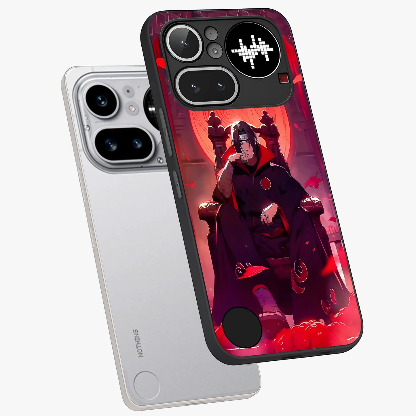 Blood Moon Sovereign Glass Case displayed in angled mockup highlighting dark celestial moon design and dramatic theme.