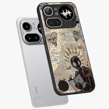 City Dream Sketch Glass Case displayed in angled mockup highlighting minimal city illustration with aesthetic sketch style.