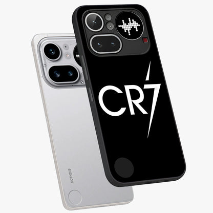 Cr7 Elite Strike Glass Case displayed in angled mockup highlighting powerful sports graphic with bold athletic theme.