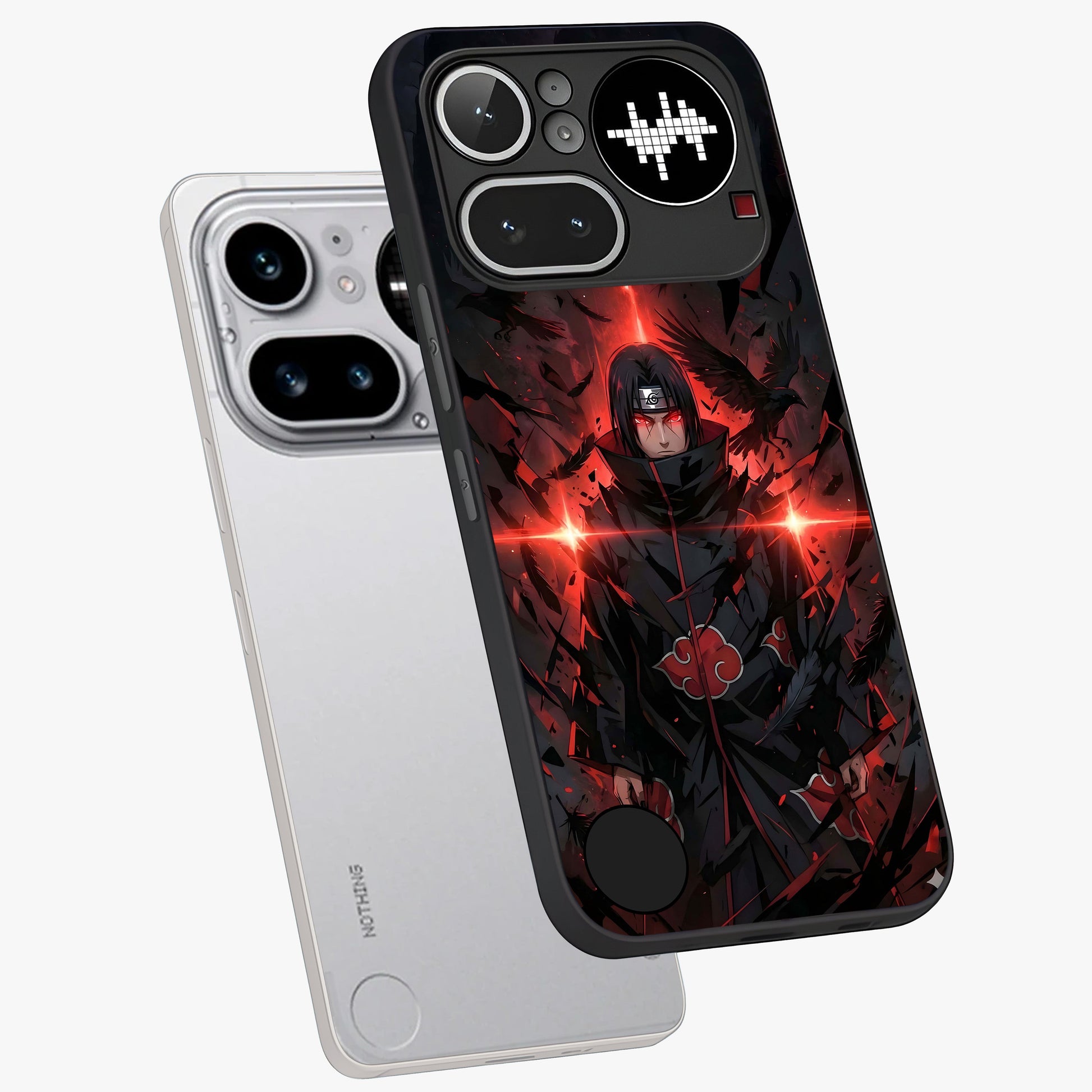 Focused Blade Discipline Glass Case displayed in angled mockup highlighting clean minimal text artwork with modern aesthetic style.
