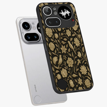 Golden Evil Eye Mandala Glass Case displayed in angled mockup highlighting protective evil eye symbol with golden mandala design.